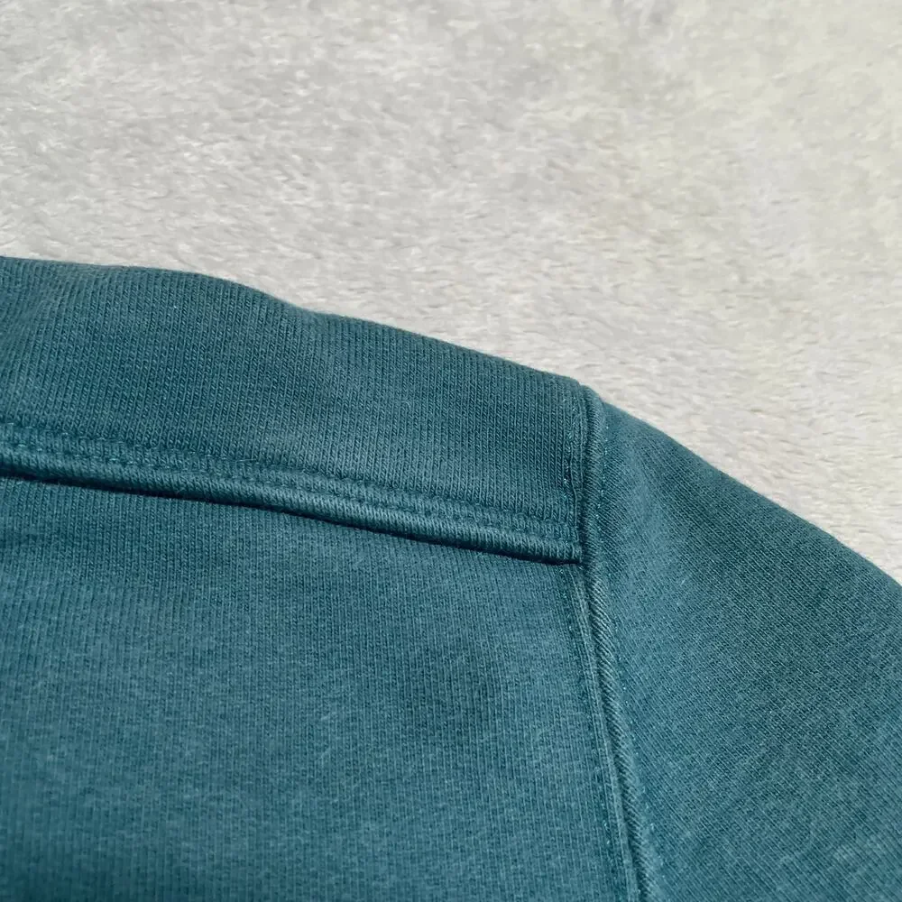 American Giant Sweatshirt Womens XS Green Blue Moto Full Zip Heavyweight Classic
